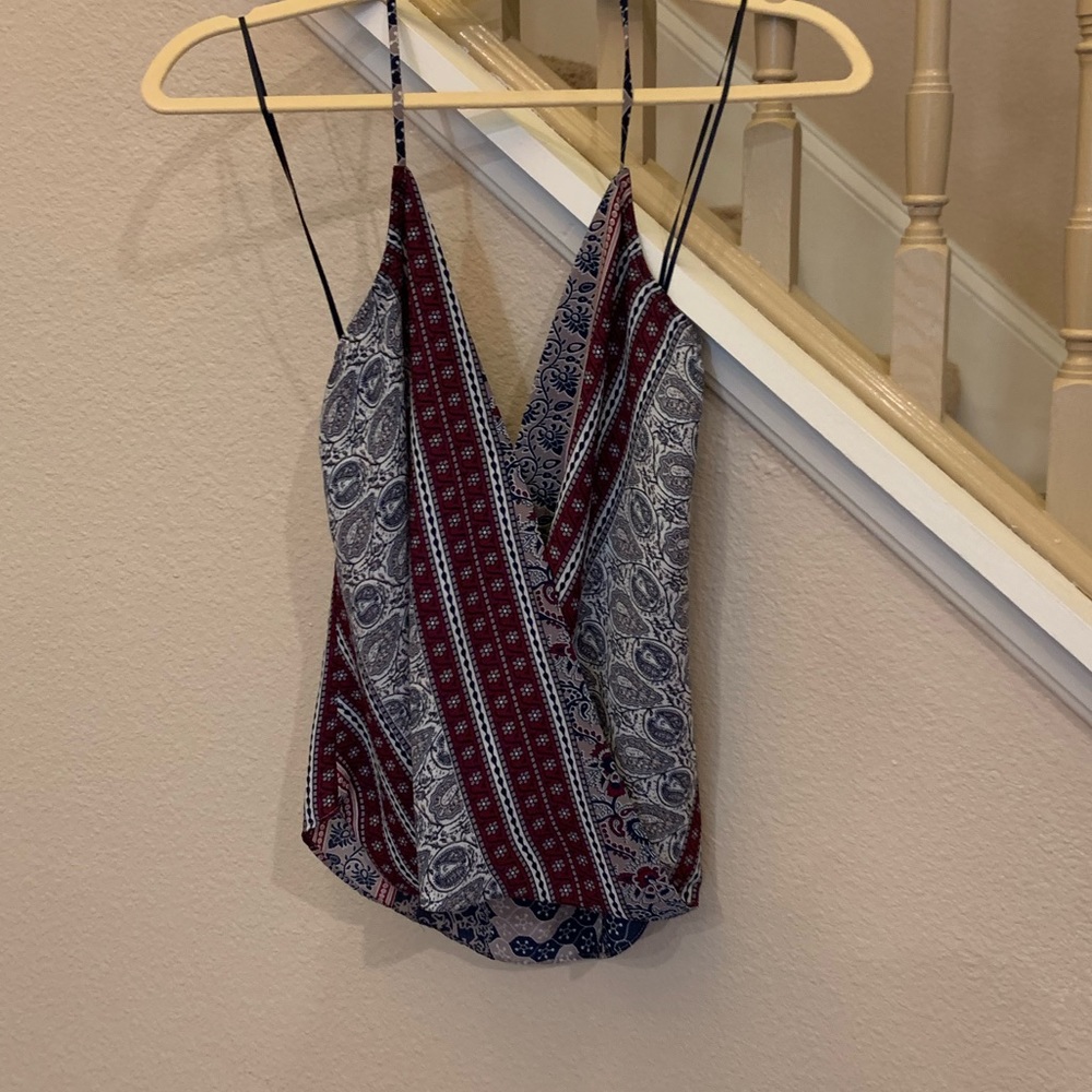 Olivaceous v neck blouse